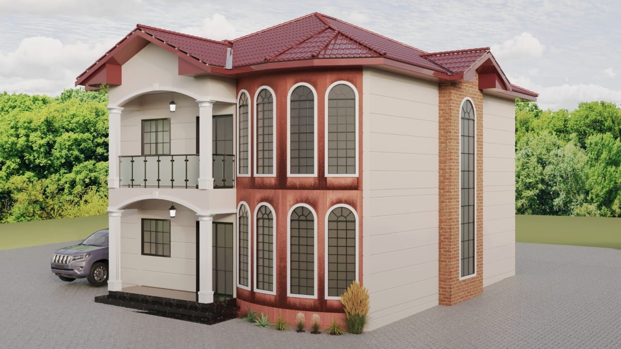 Plan 3D de la maison à étage conçue avec WENDY IMMO & SERVICE
